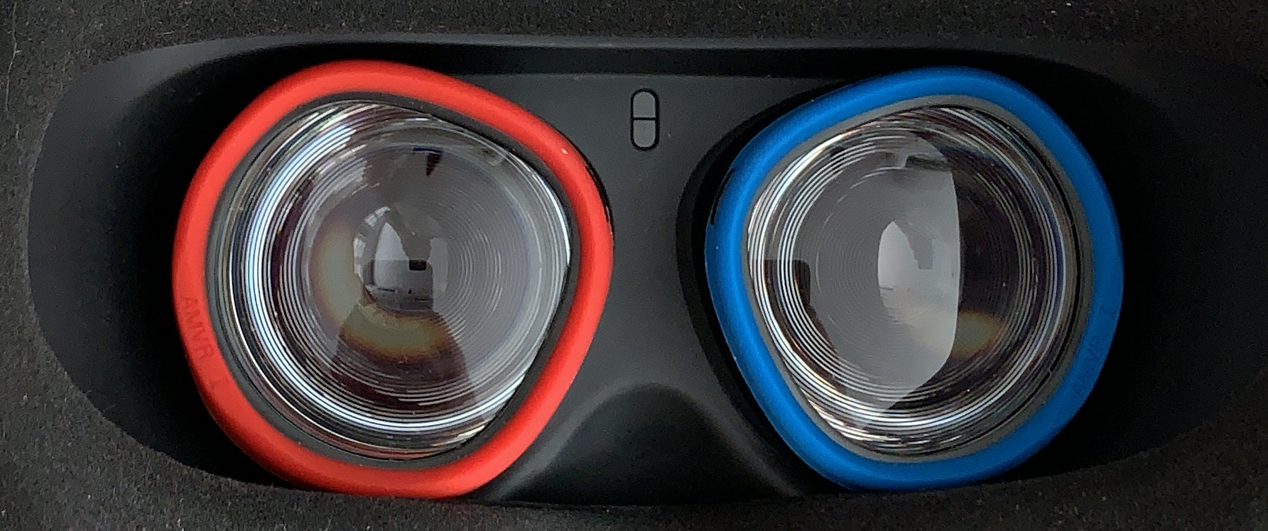 Close-up of VR headset eyepieces